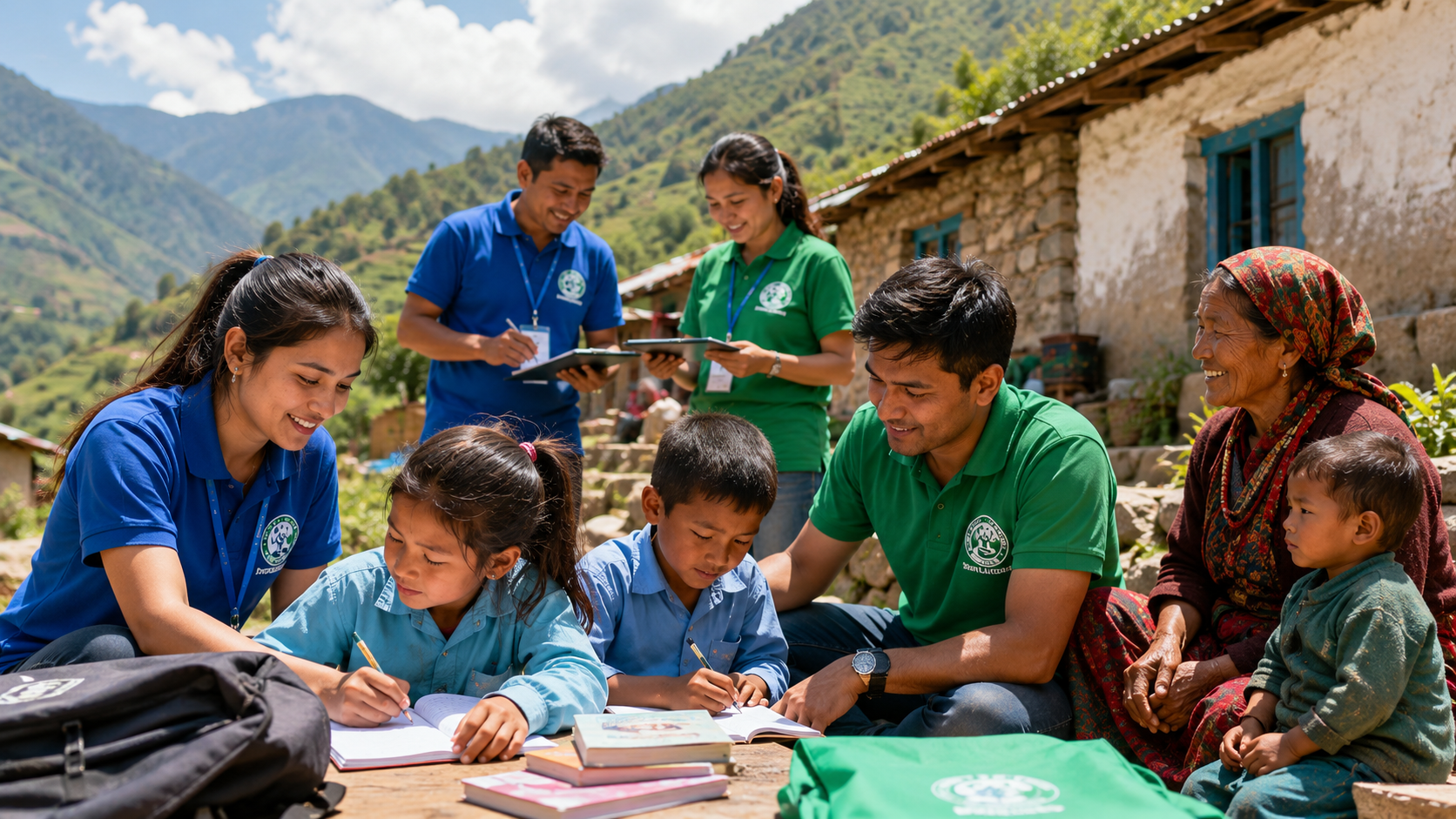Newly built rural school classroom in Sindhupalchok district